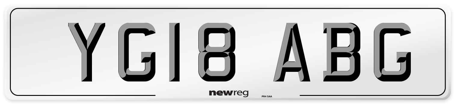 YG18 ABG Number Plate from New Reg